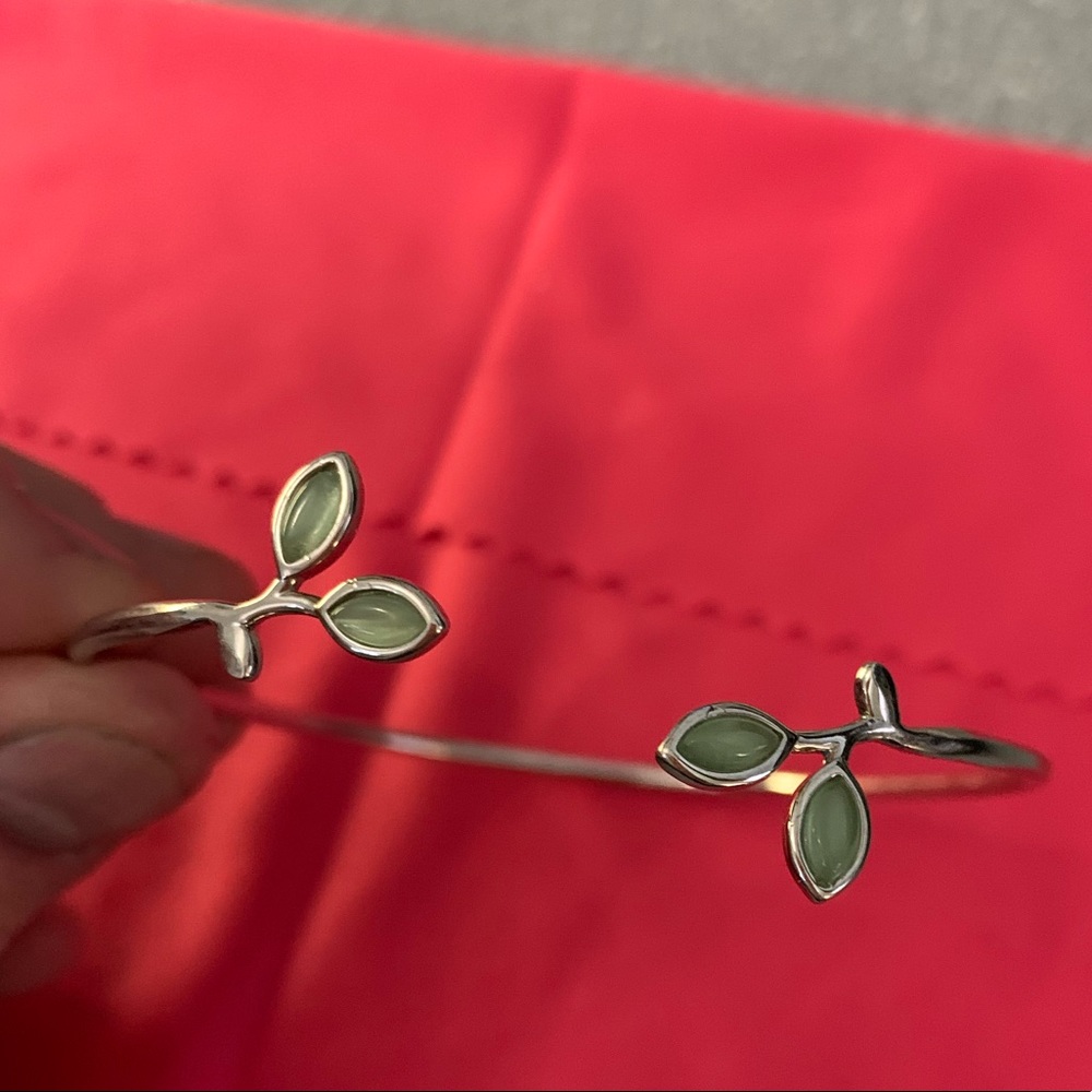 Sterling Silver Leaf Cuff -Adjustable - image 1